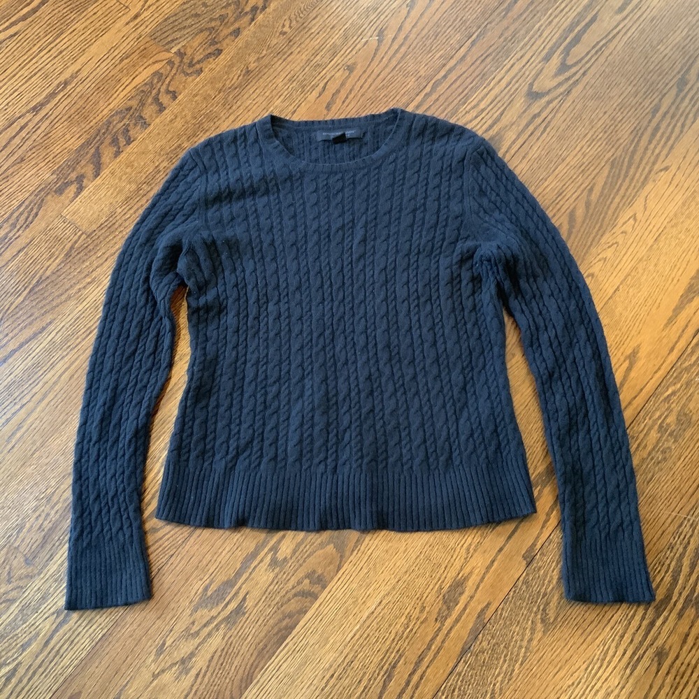 EXPRESS Women's Cable Knit Sweater XL Wool‎ Angora Cashmere Heritage Preppy Lux